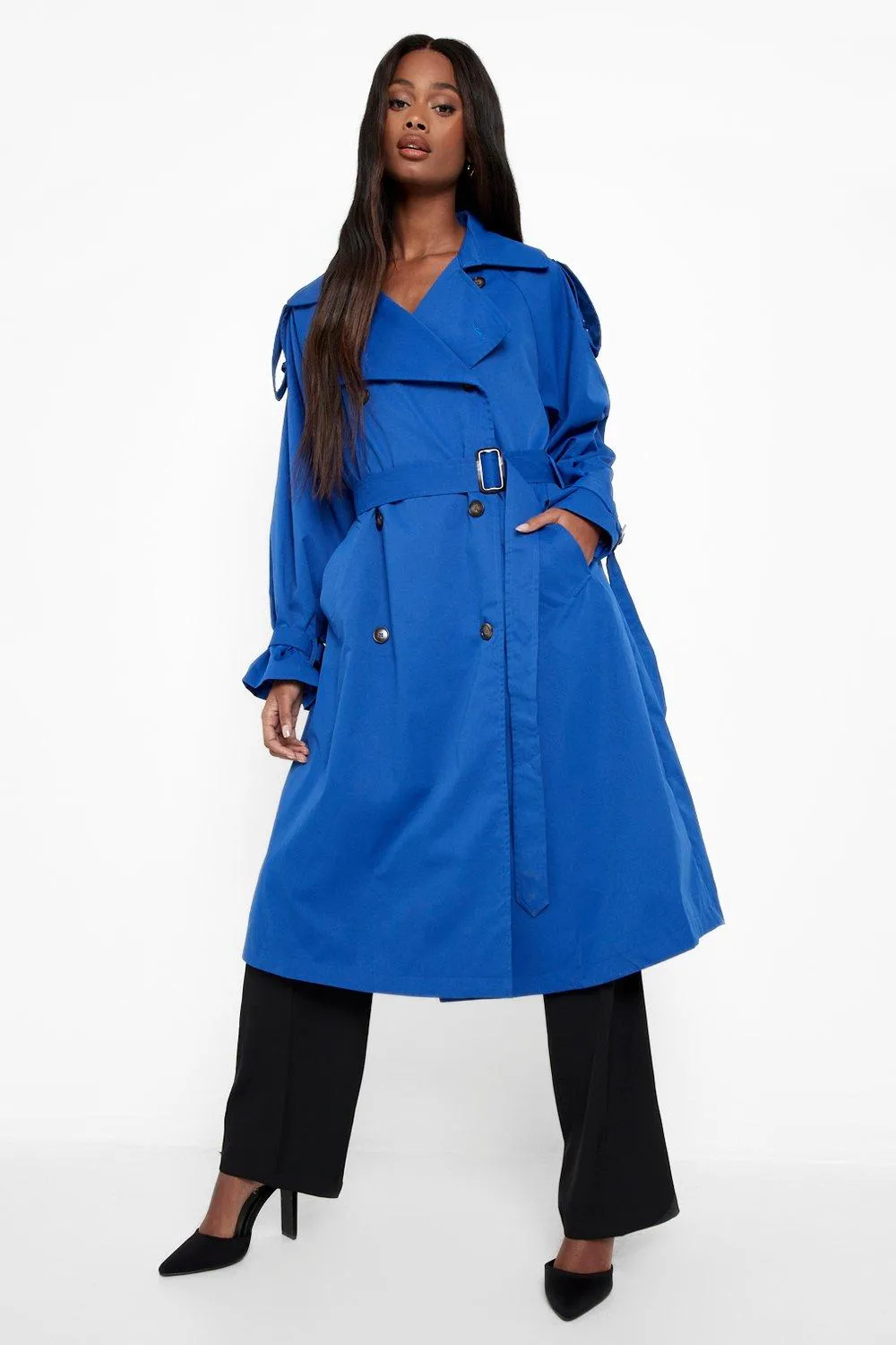 Belted Woven Trench Coat