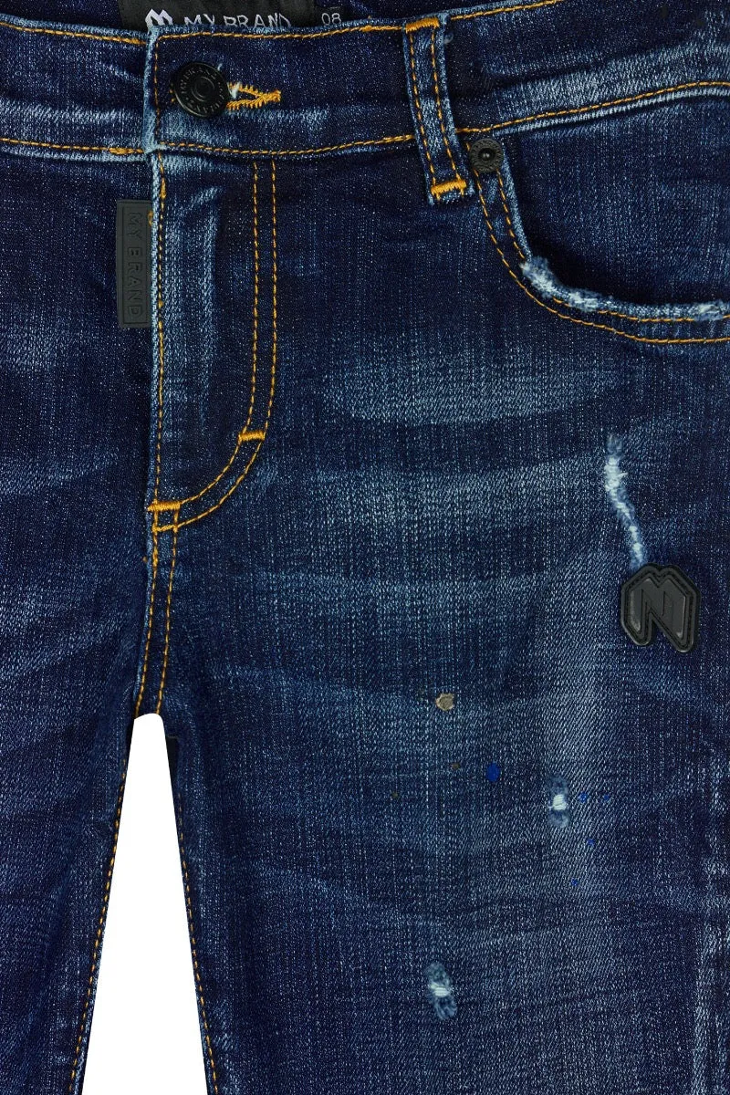 Black Blue Spots Denim Jeans | DENIM