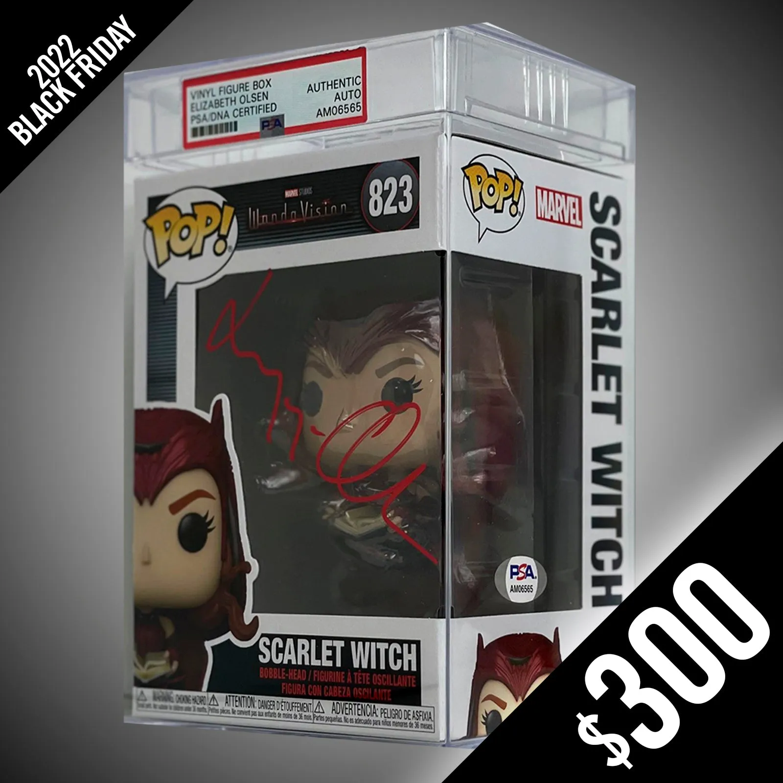 BLACK FRIDAY 2022 SPECIAL: Elizabeth Olsen Signed Pop - Scarlet Witch #823 (Auto)