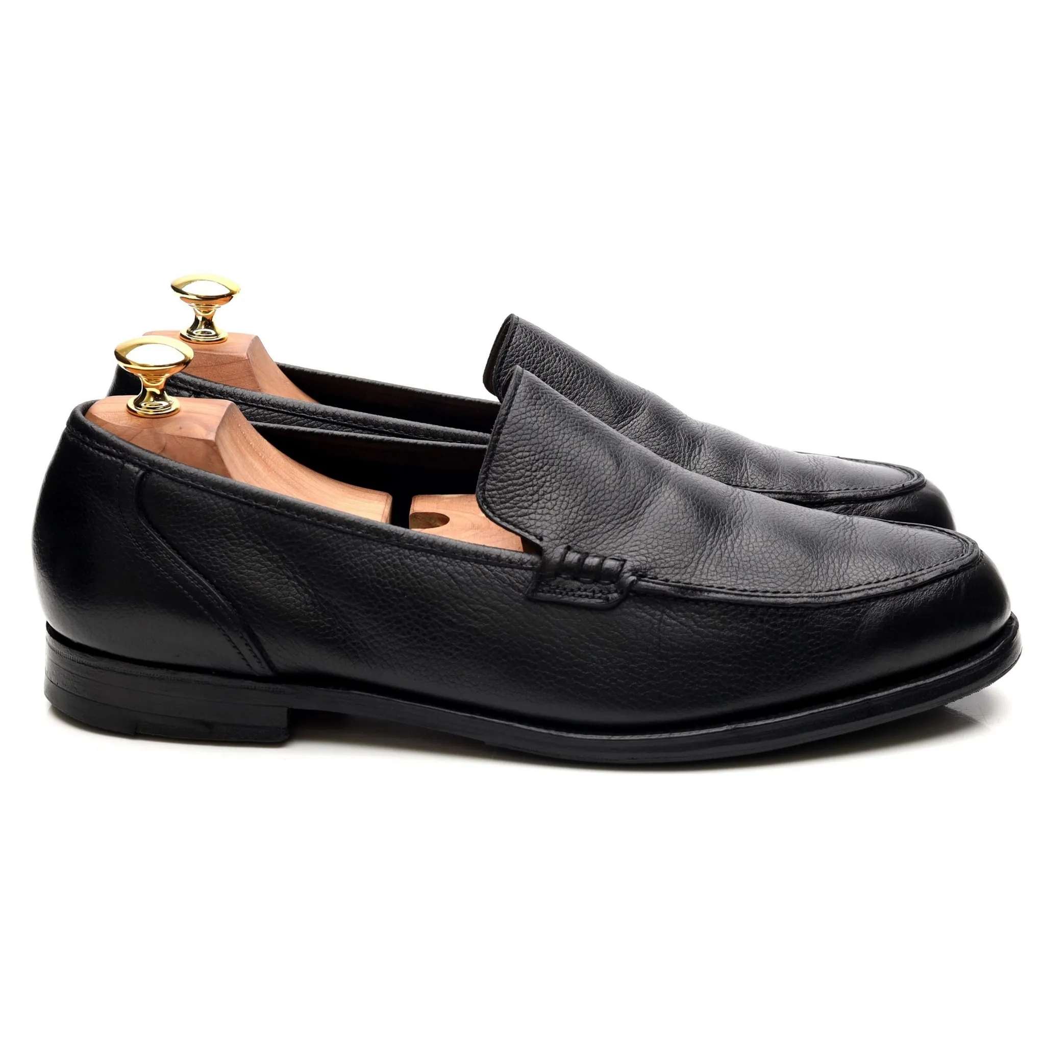 Black Leather Loafers UK 11 E