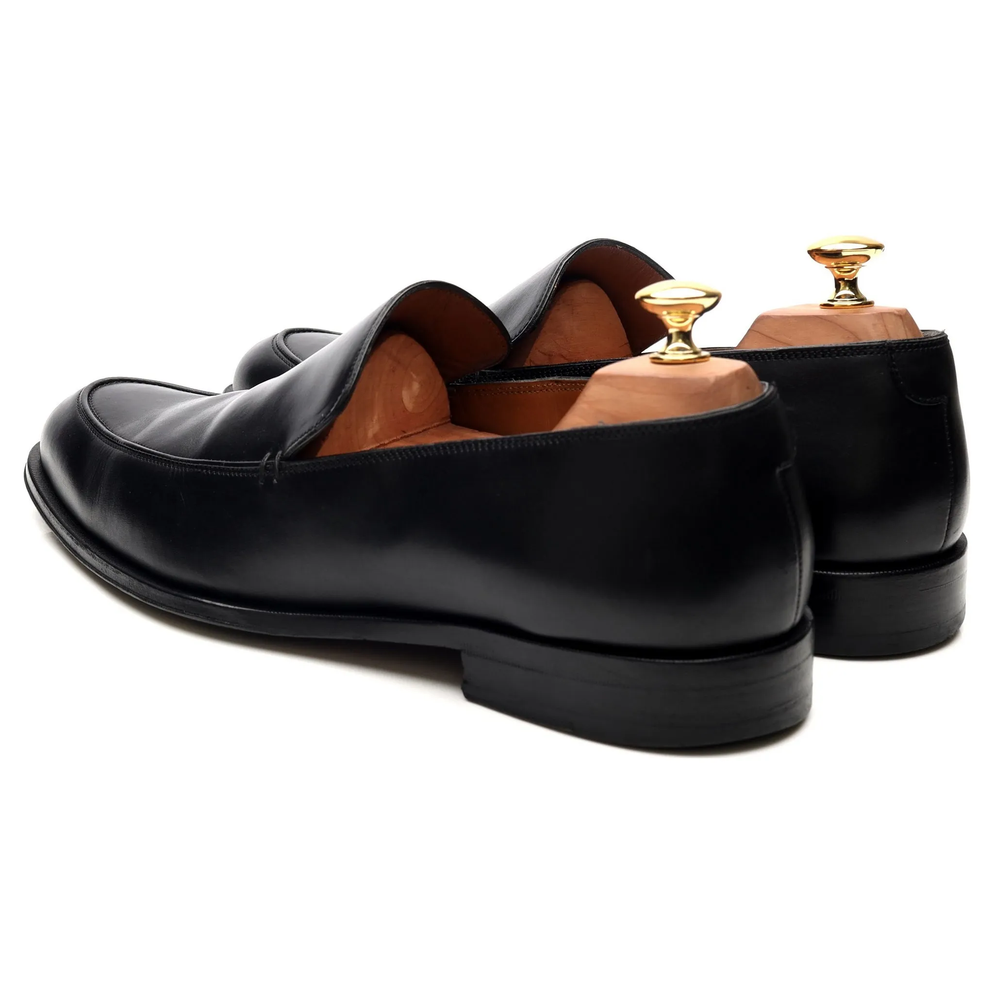 Black Leather Loafers UK 8 EEE