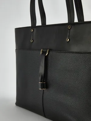 Black Leather Look Work Tote Bag | Women | George at ASDA