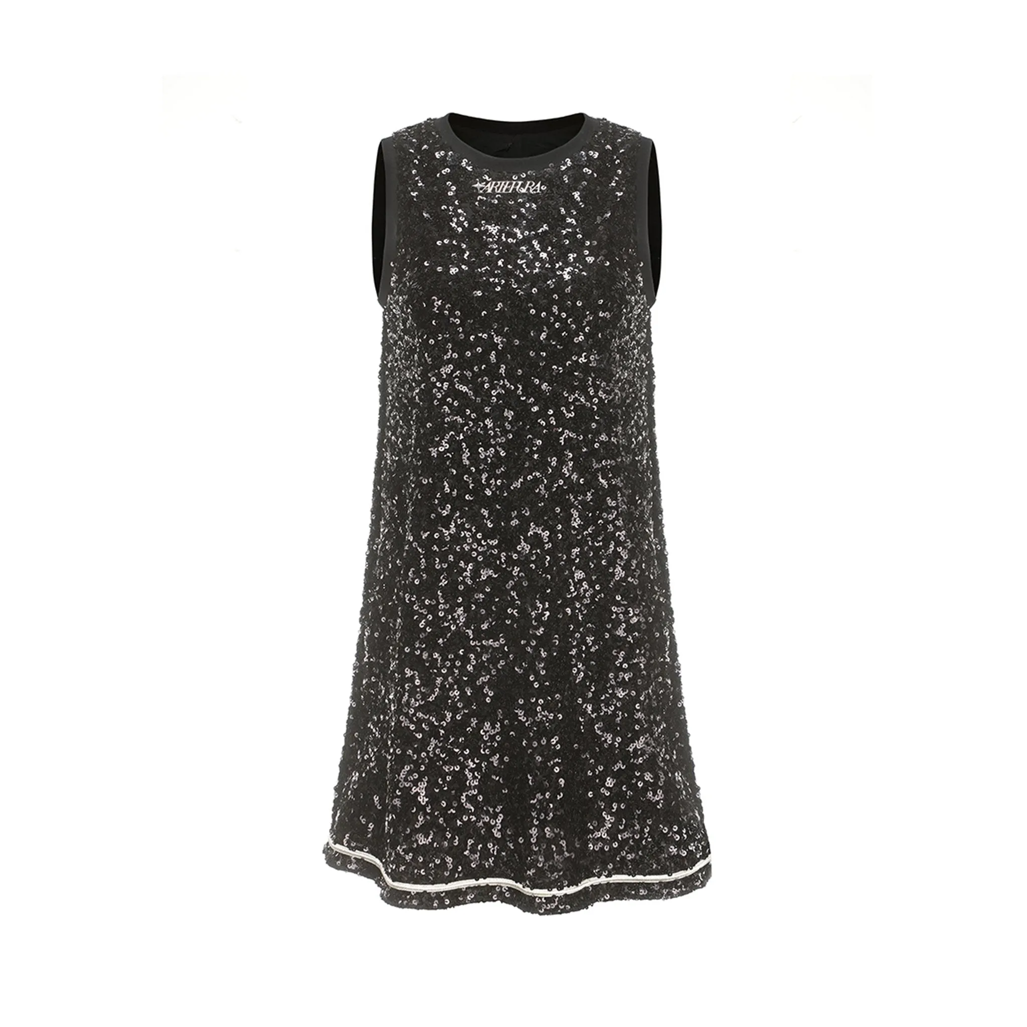 Black Sequined Tank Dress-