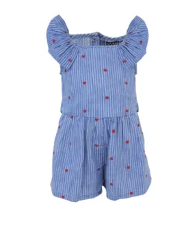 Blu & Blue Itsy Stripe Heart Romper