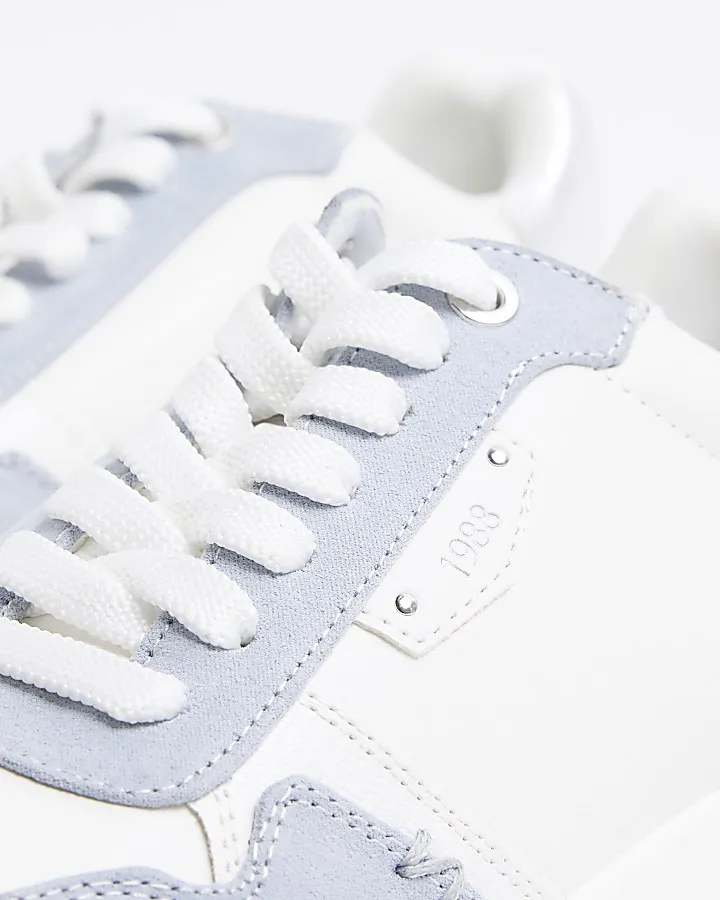 Blue lace up trainers