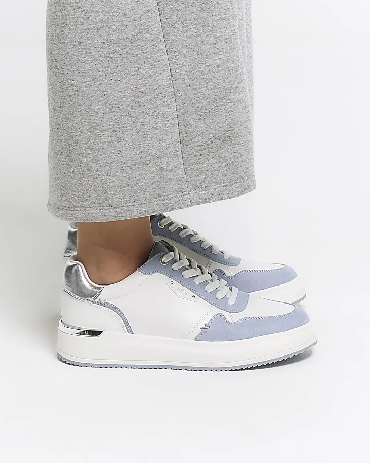 Blue lace up trainers
