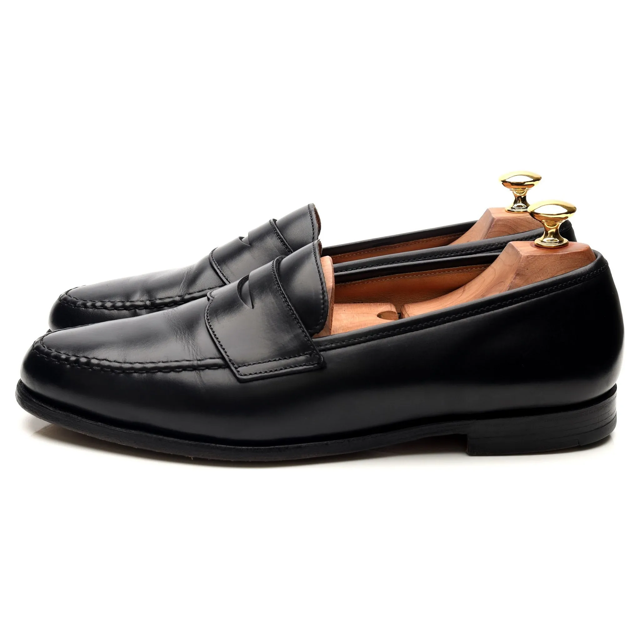 'Boston' Black Leather Loafers UK 9.5 E