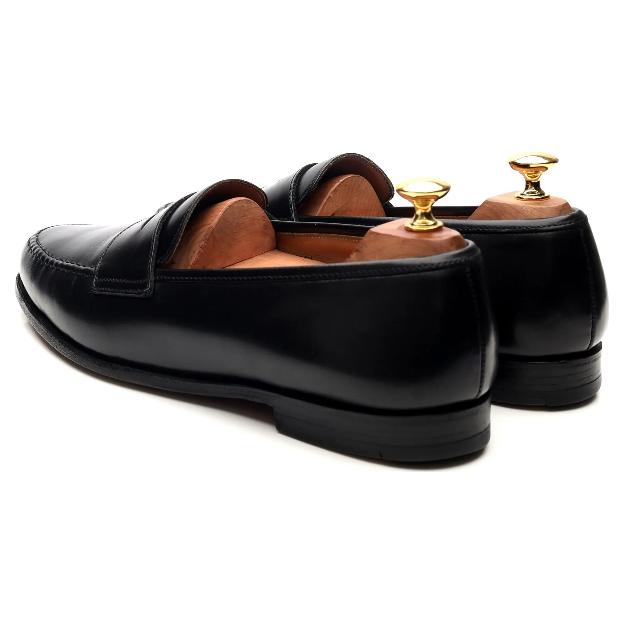 'Boston' Black Leather Loafers UK 9.5 E