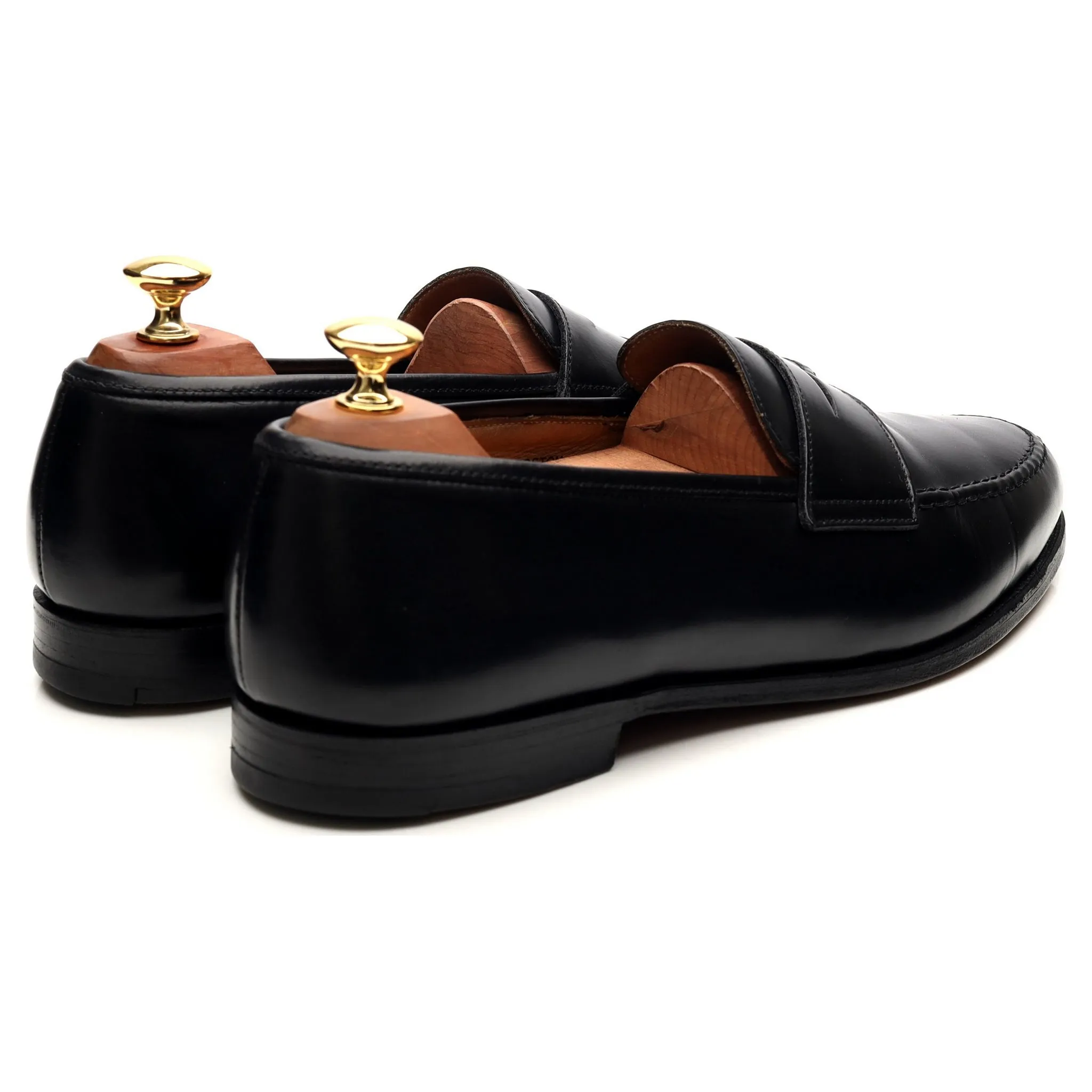 'Boston' Black Leather Loafers UK 9.5 E