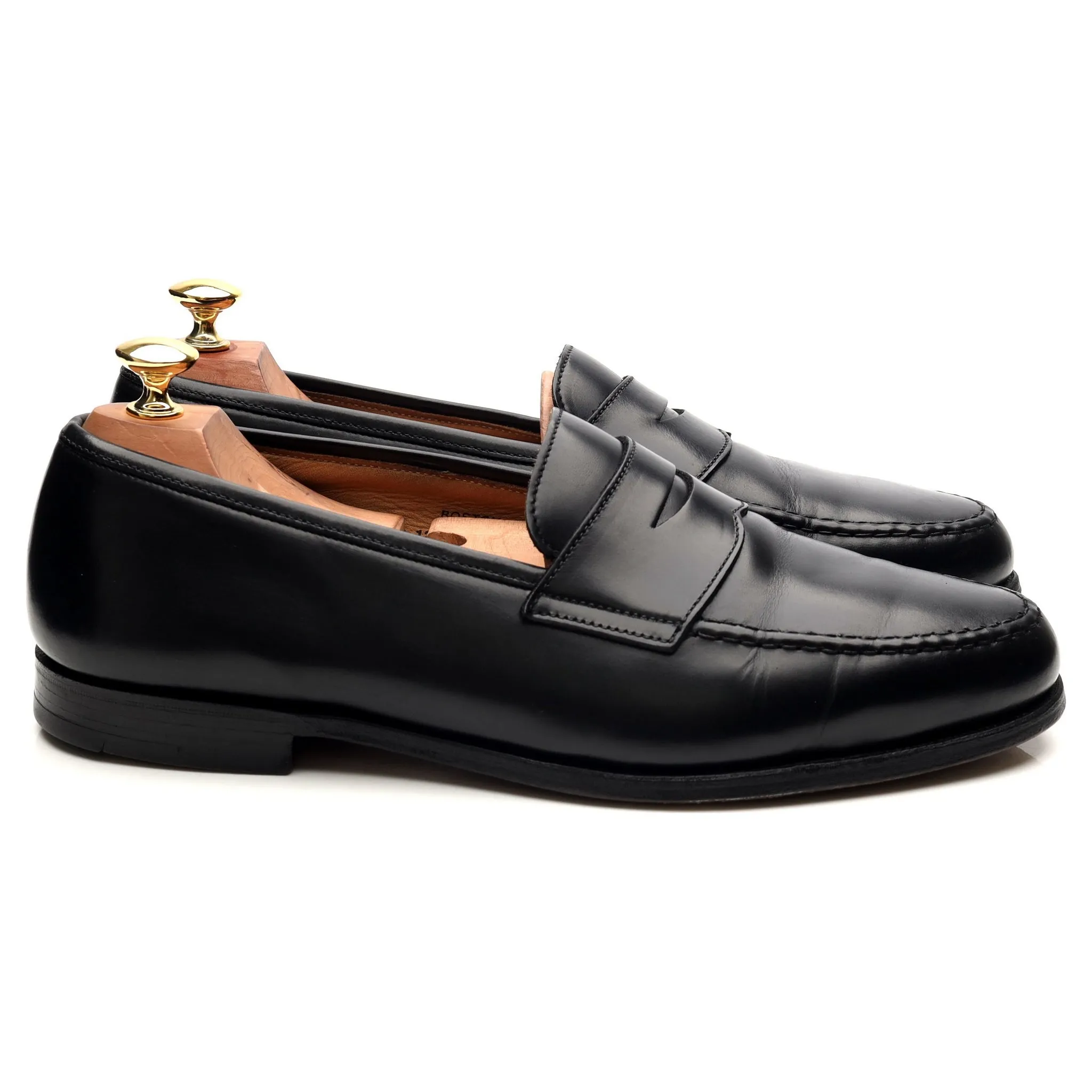 'Boston' Black Leather Loafers UK 9.5 E