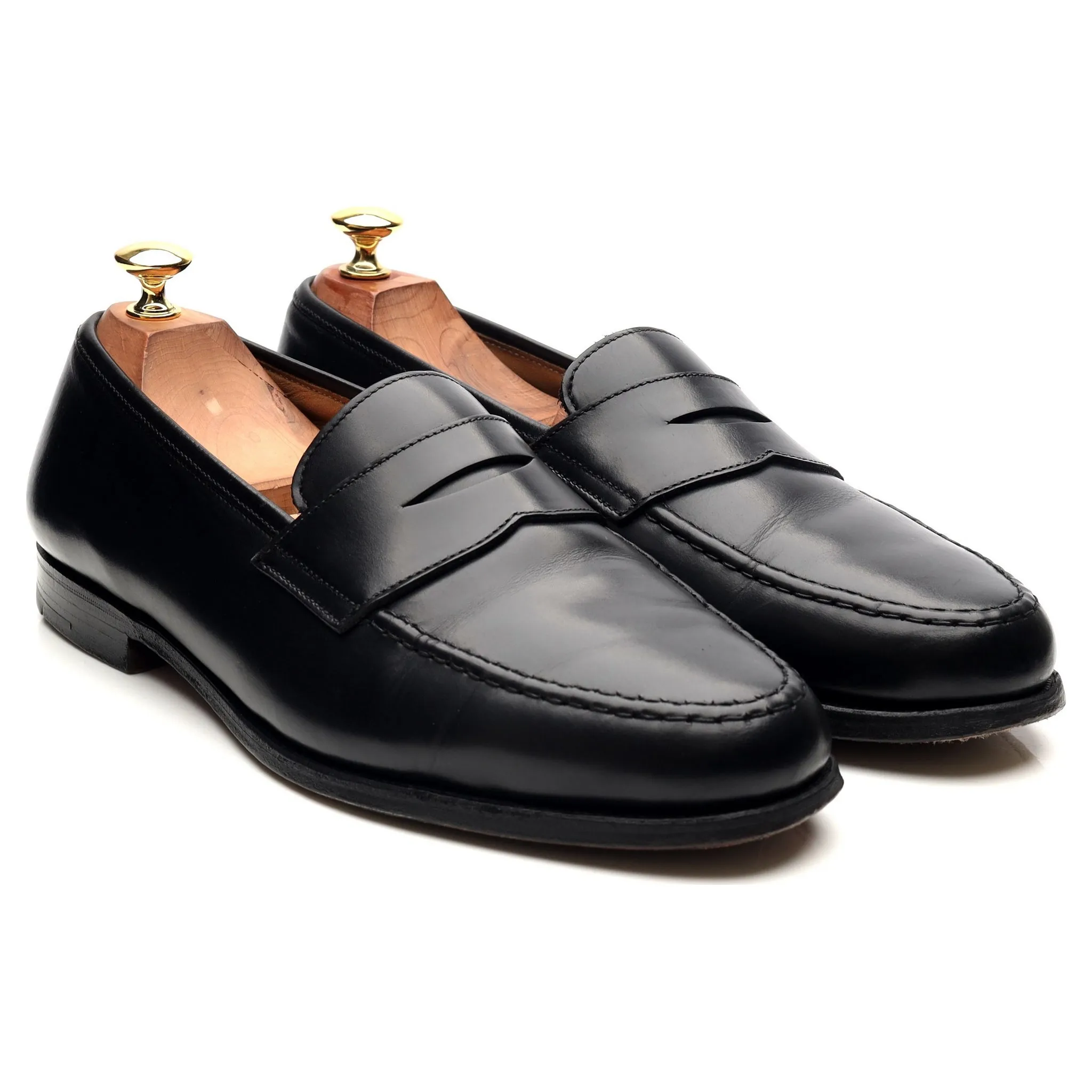 'Boston' Black Leather Loafers UK 9.5 E