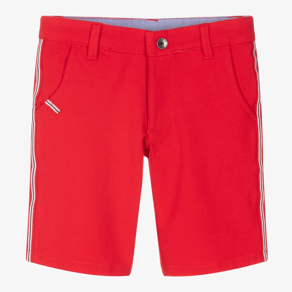 Boys Red Cotton Shorts