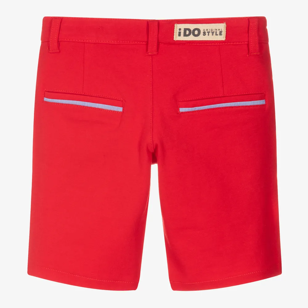 Boys Red Cotton Shorts