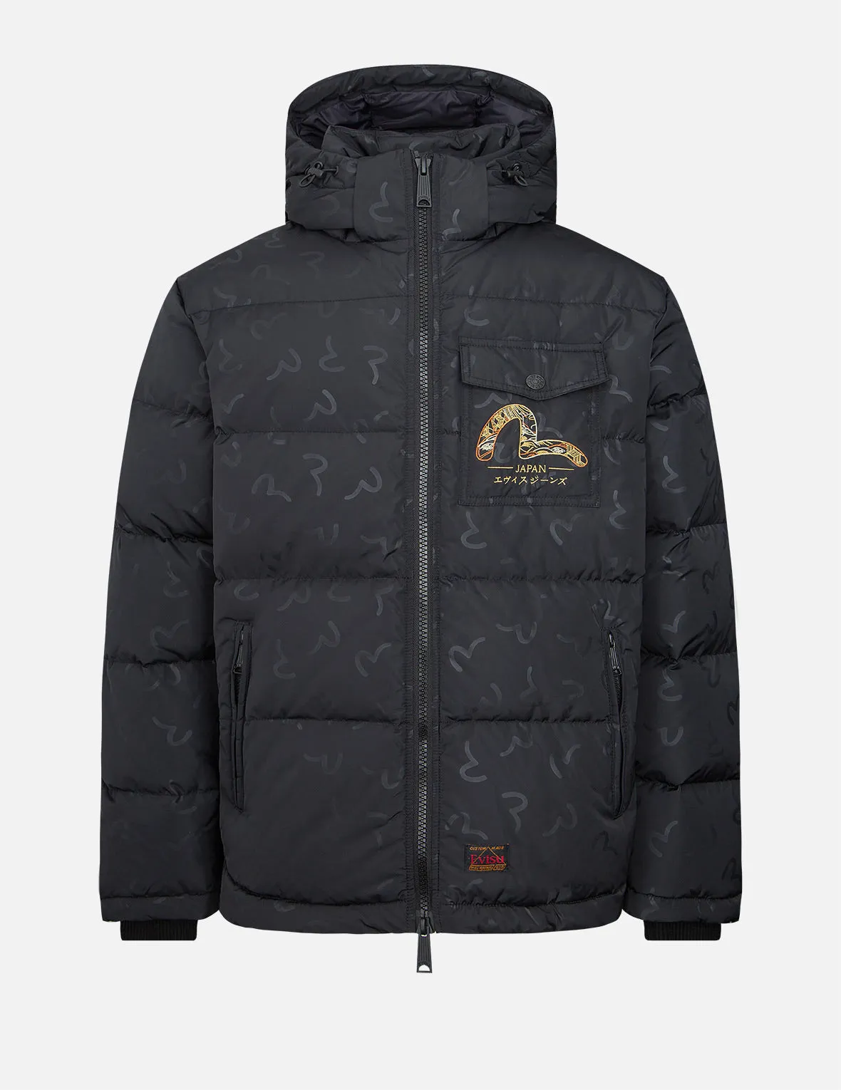 Brand Motto Print Down Jacket