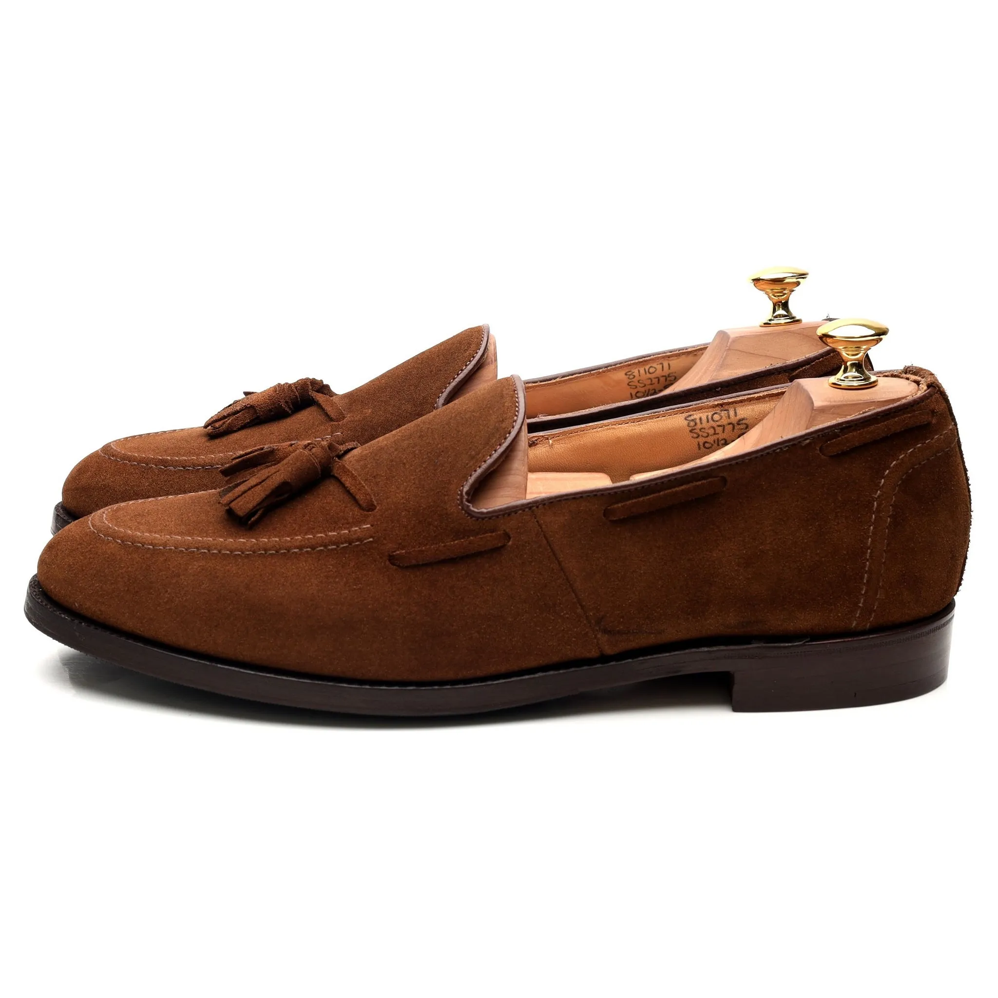 Brown Suede Tassel Loafers UK 10.5