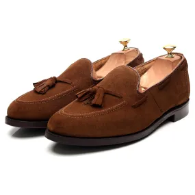 Brown Suede Tassel Loafers UK 10.5