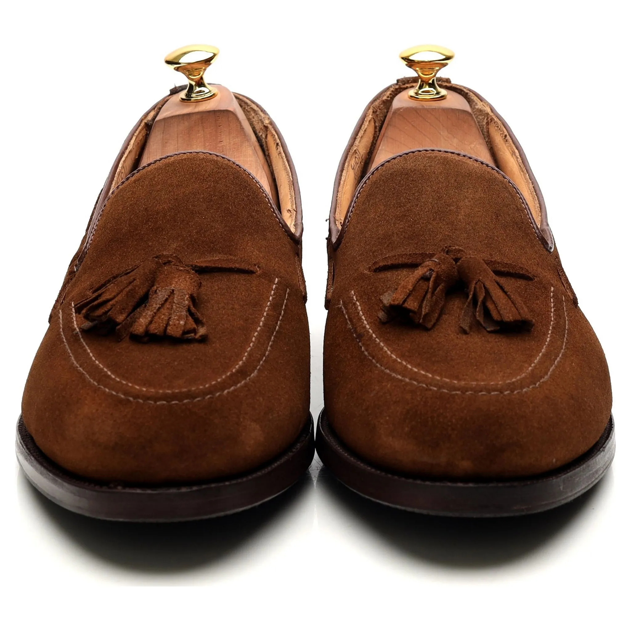 Brown Suede Tassel Loafers UK 10.5