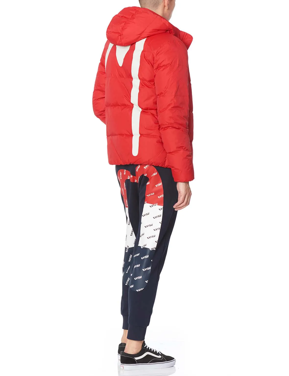 Brushstroke Daicock Printed Hooded Down Jacket