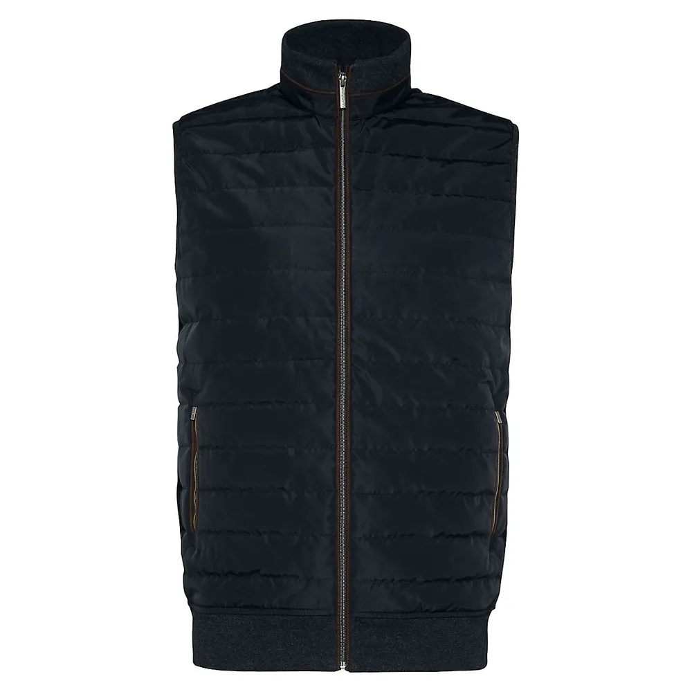 Bugatti Quilted-Front Knit Zip Vest