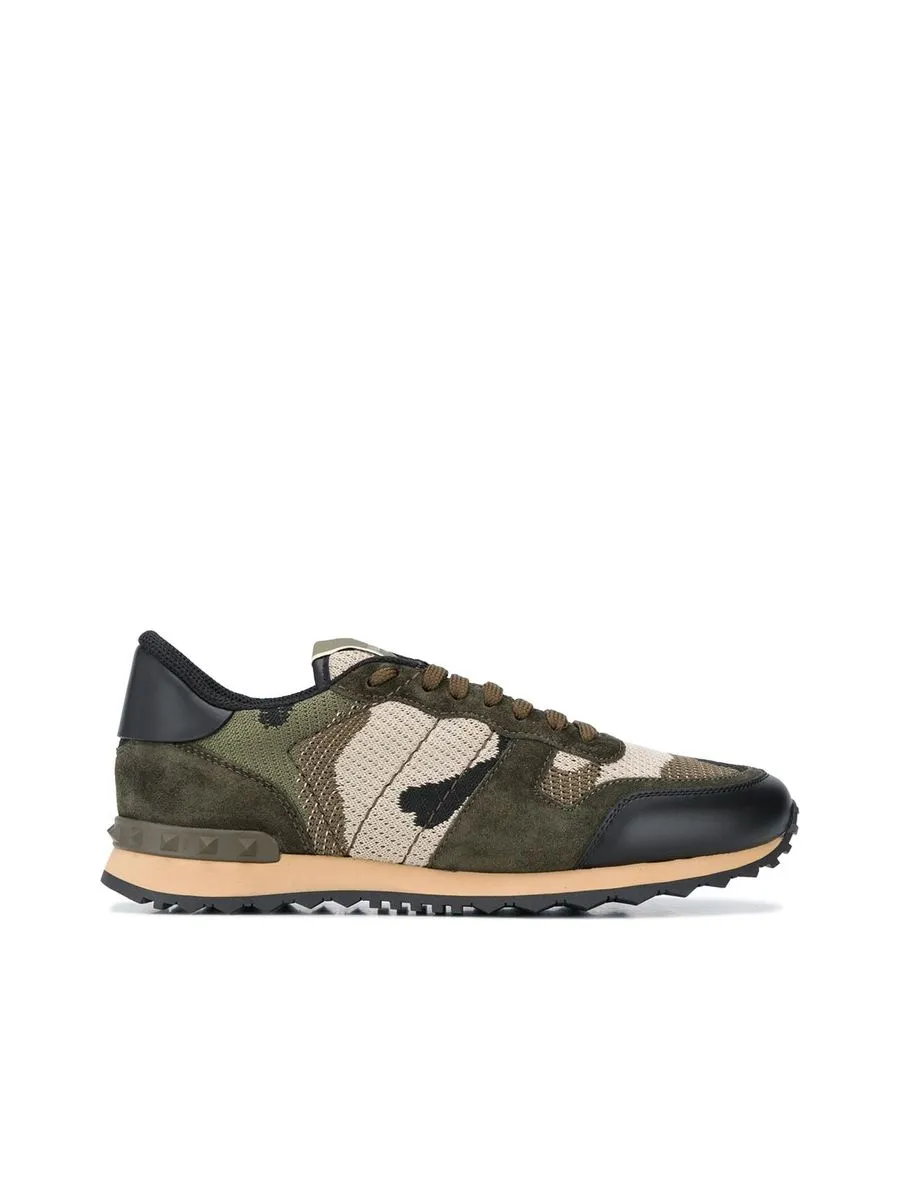 Camouflage Design Leather Sneakers