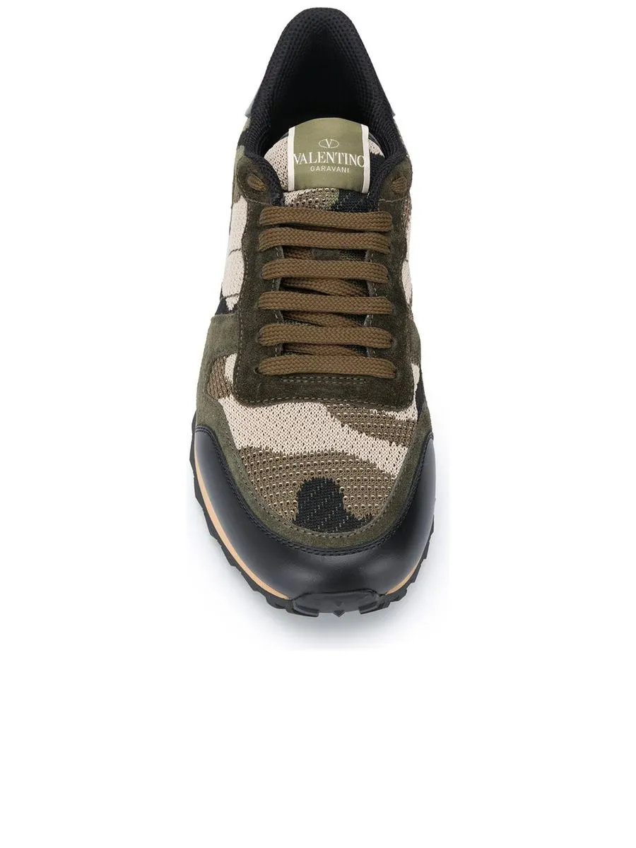 Camouflage Design Leather Sneakers