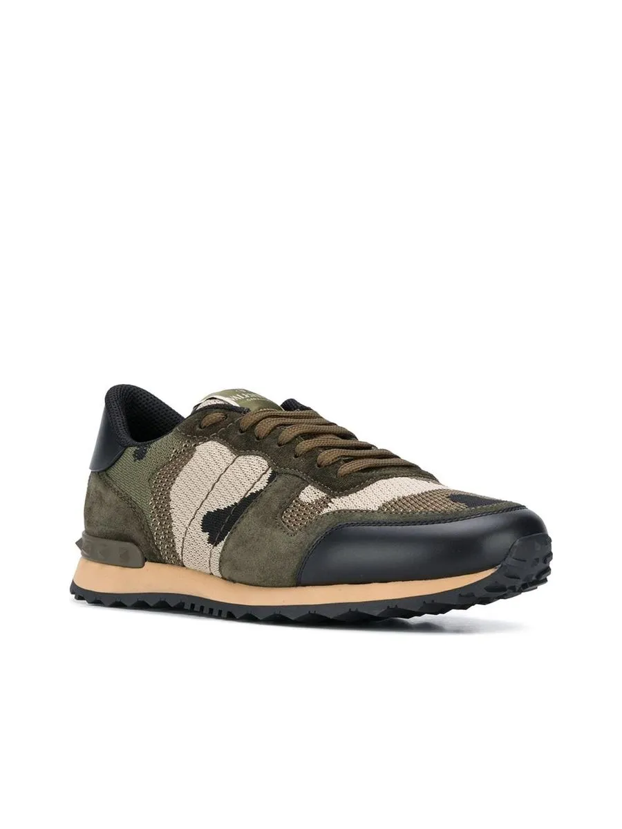 Camouflage Design Leather Sneakers