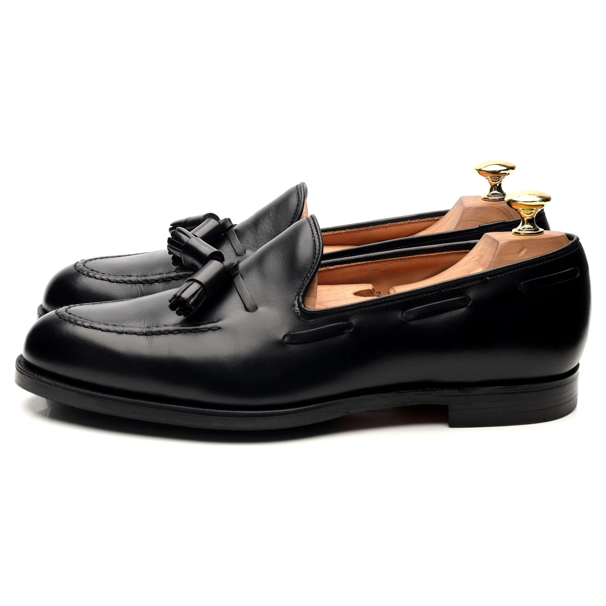 'Cavendish 2' Black Leather Tassel Loafers UK 8 E