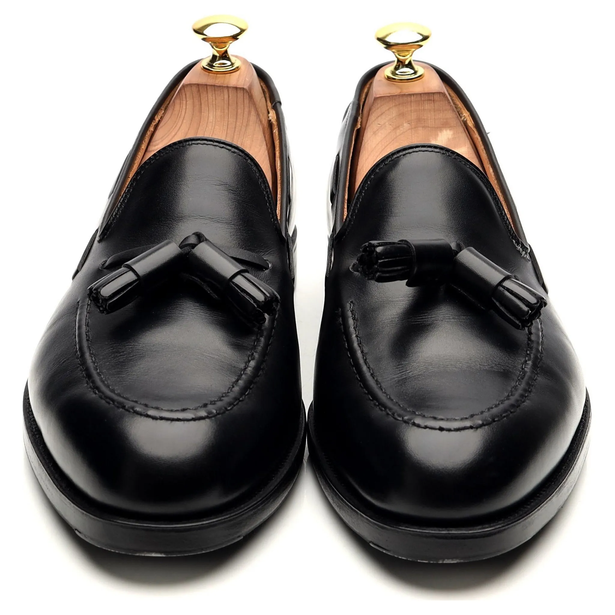 'Cavendish 2' Black Leather Tassel Loafers UK 8 E