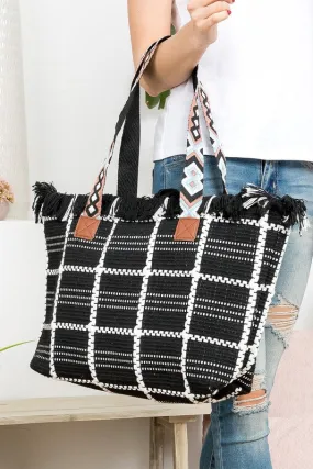 Checkered Pattern Strap Bag