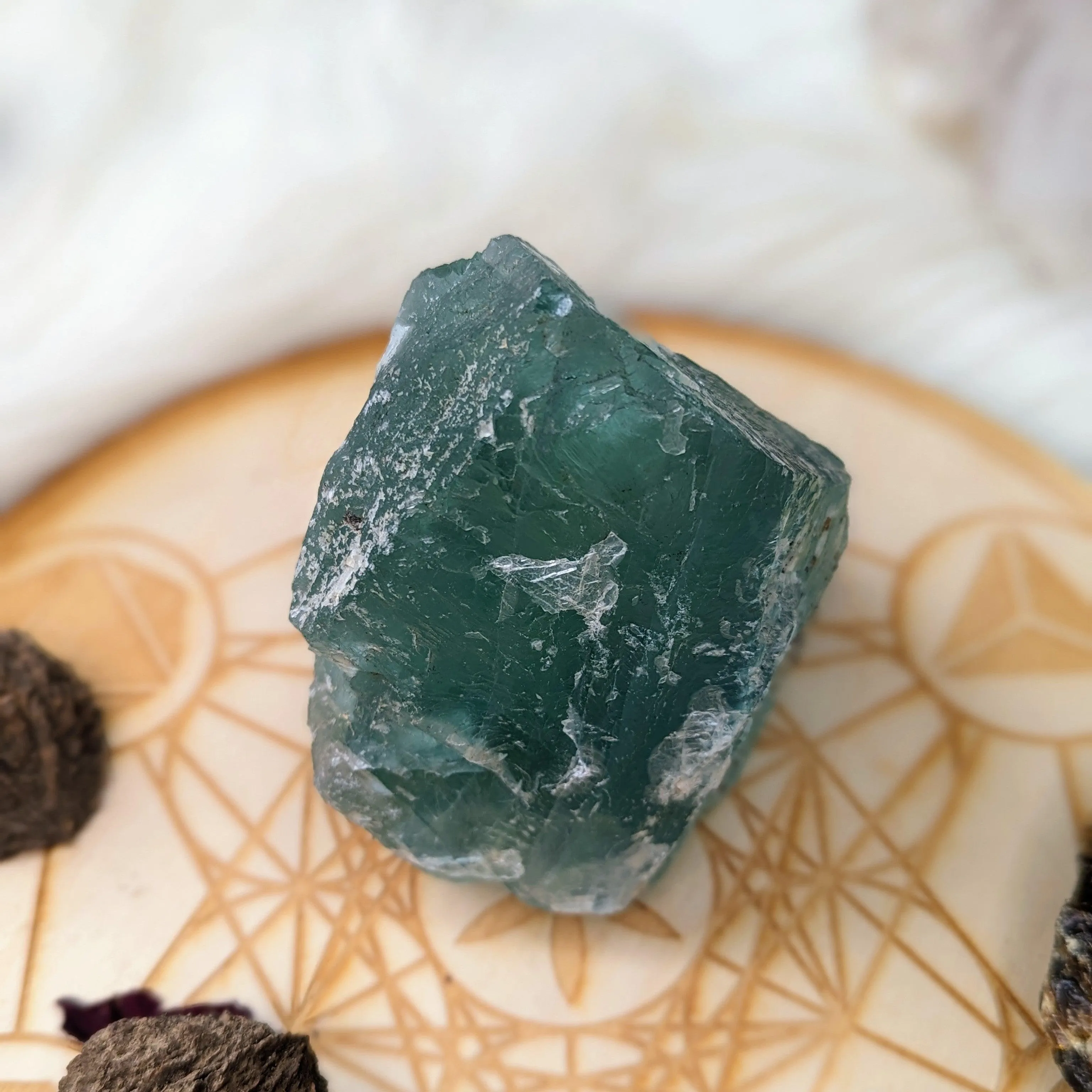 Chunky Top Grade Rough Rainbow Green Fluorite Specimen from Mexico