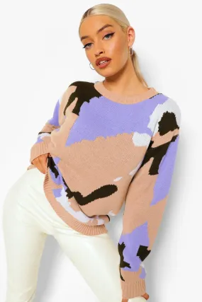 Colour Block Camo Sweater