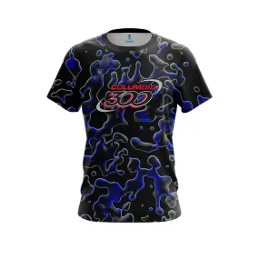 Columbia 300 Blue Flowing Fluid CoolWick Bowling Jersey