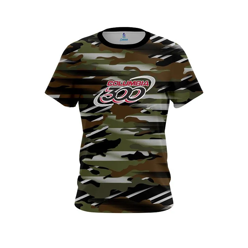 Columbia 300 Camo Grunge CoolWick Bowling Jersey