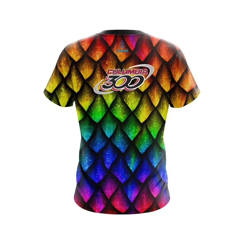 Columbia 300 Colorful Dragon Scales CoolWick Bowling Jersey