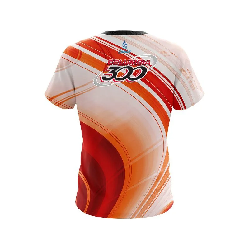 Columbia 300 Curvy Orange Pattern CoolWick Bowling Jersey