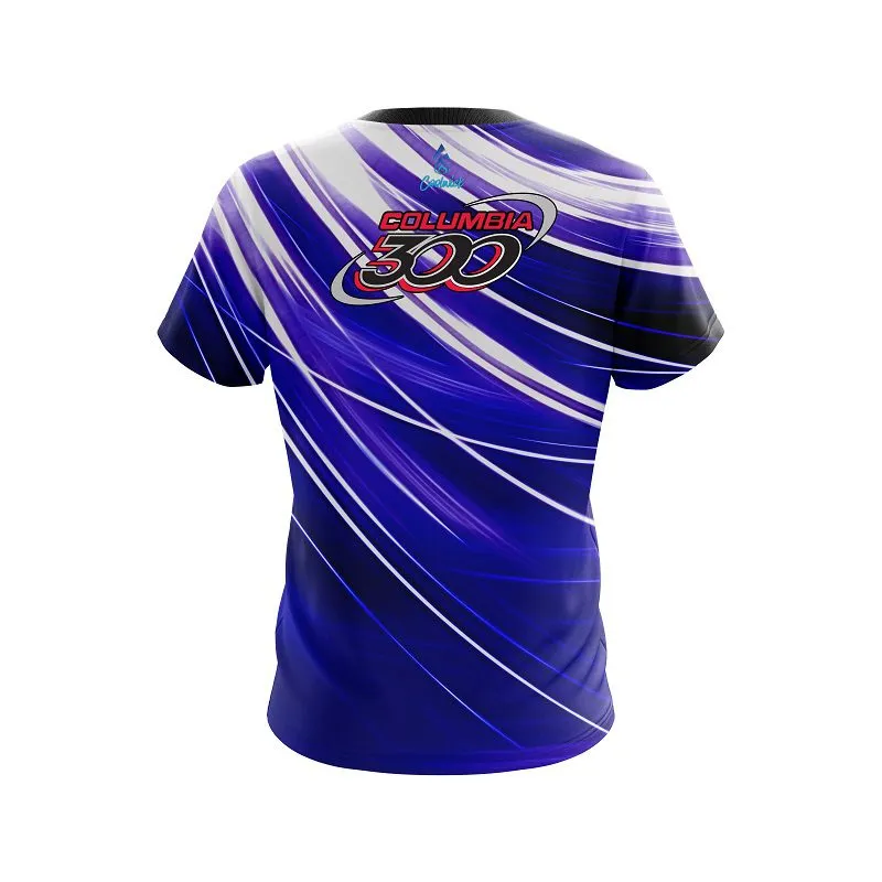 Columbia 300 Deep Blue Stripes CoolWick Bowling Jersey