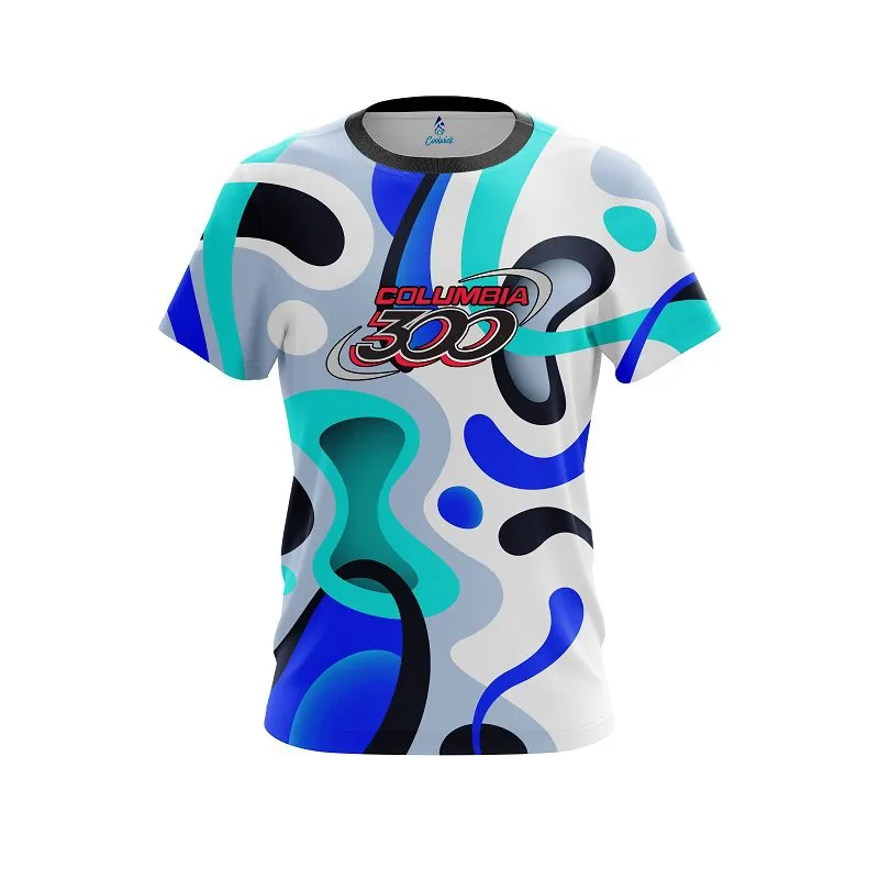 Columbia 300 Modern Art Blue CoolWick Bowling Jersey