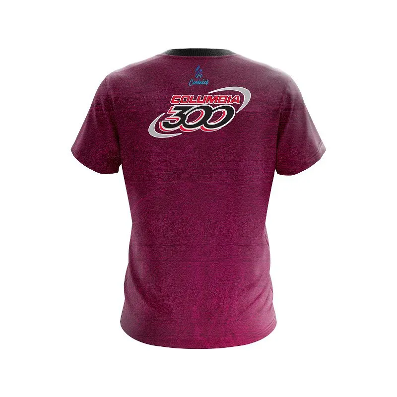 Columbia 300 Pink Grunge Canvas CoolWick Bowling Jersey