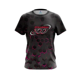 Columbia 300 Pink Honeycomb Fusion CoolWick Bowling Jersey