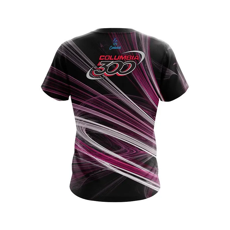 Columbia 300 Pink Motion Swirl CoolWick Bowling Jersey