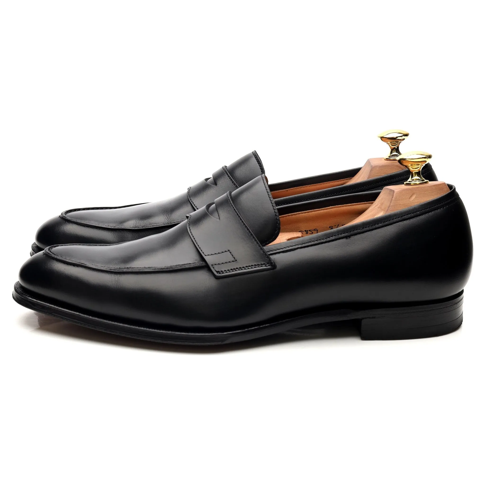 'Crawford' Black Leather Loafers UK 8.5 E