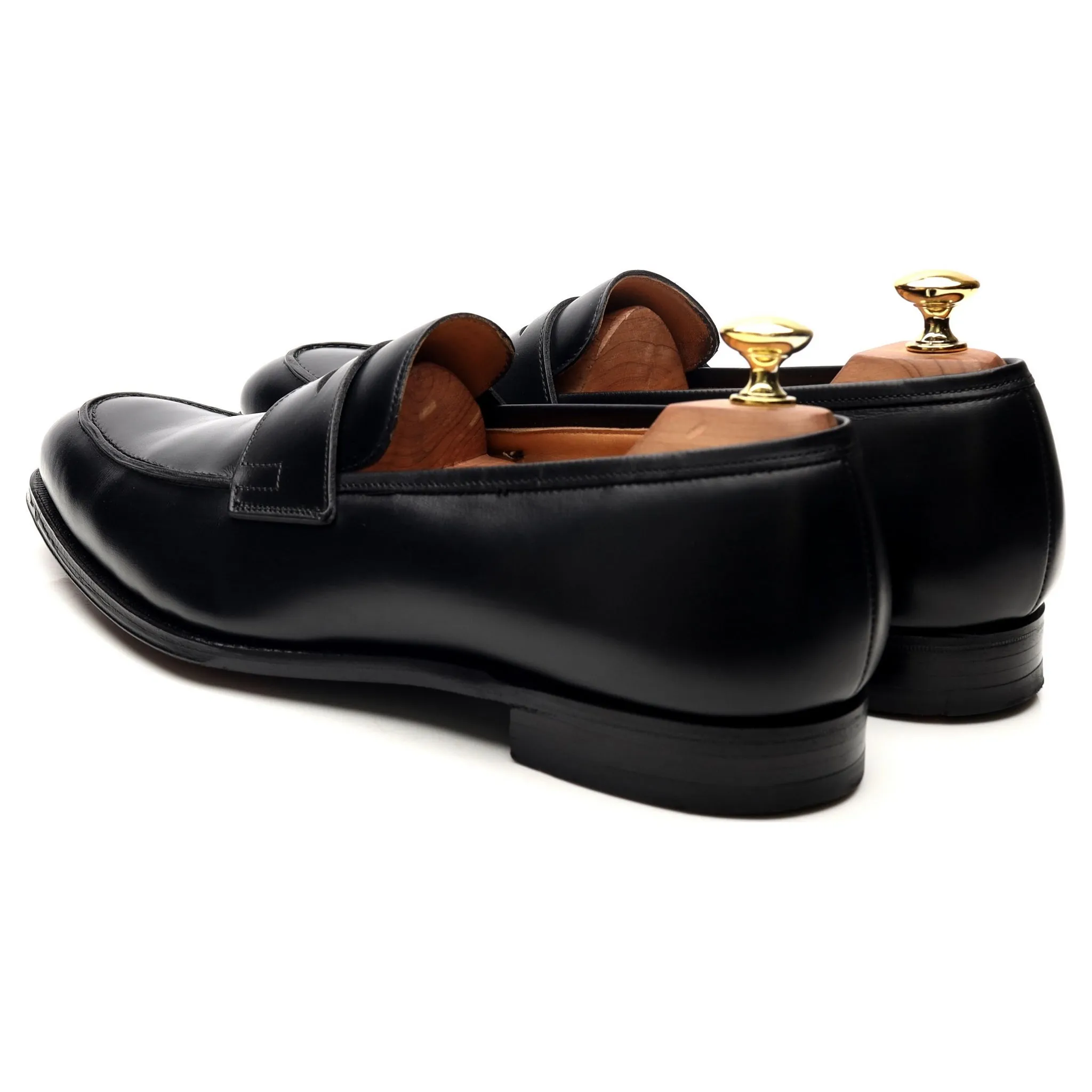 'Crawford' Black Leather Loafers UK 8.5 E