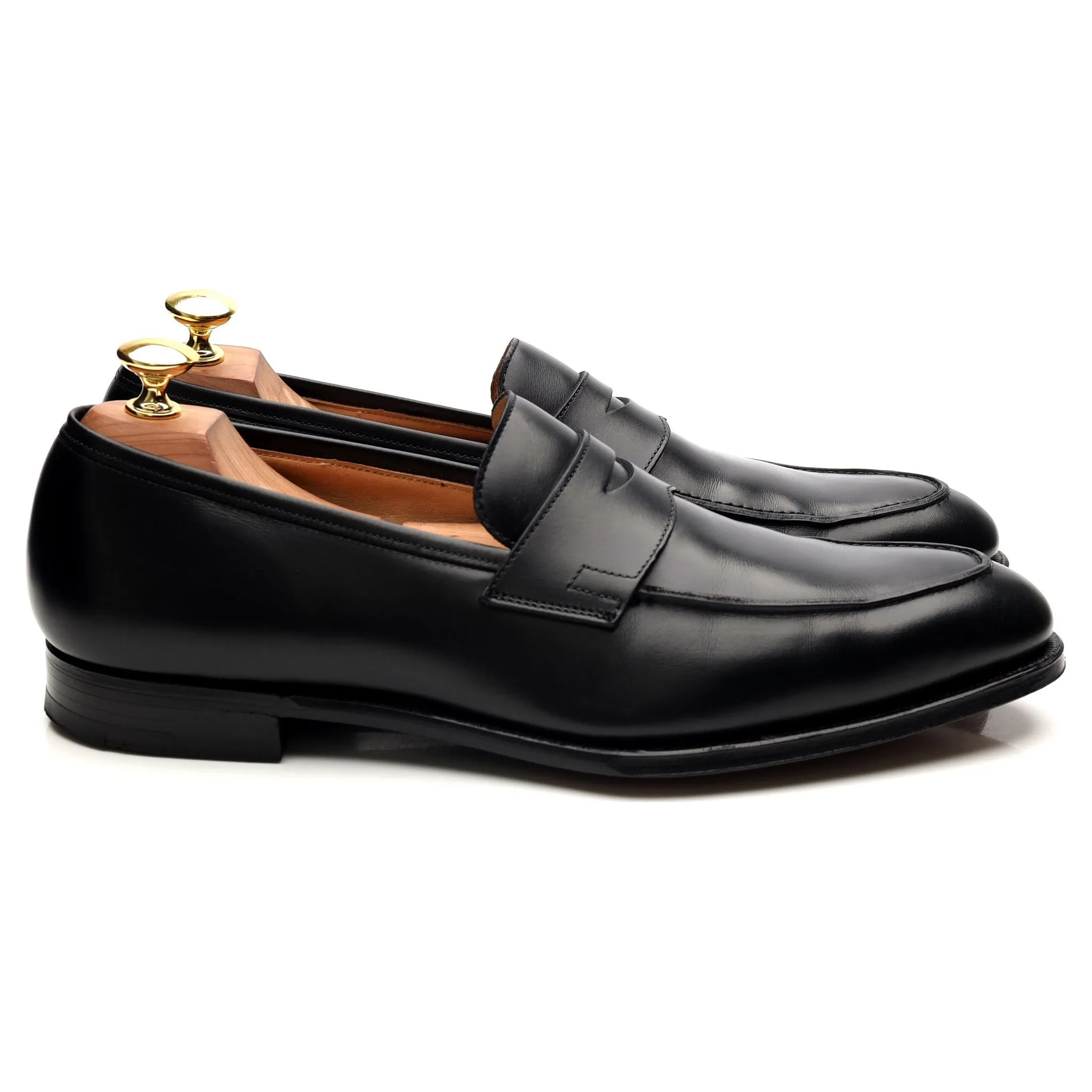 'Crawford' Black Leather Loafers UK 8.5 E