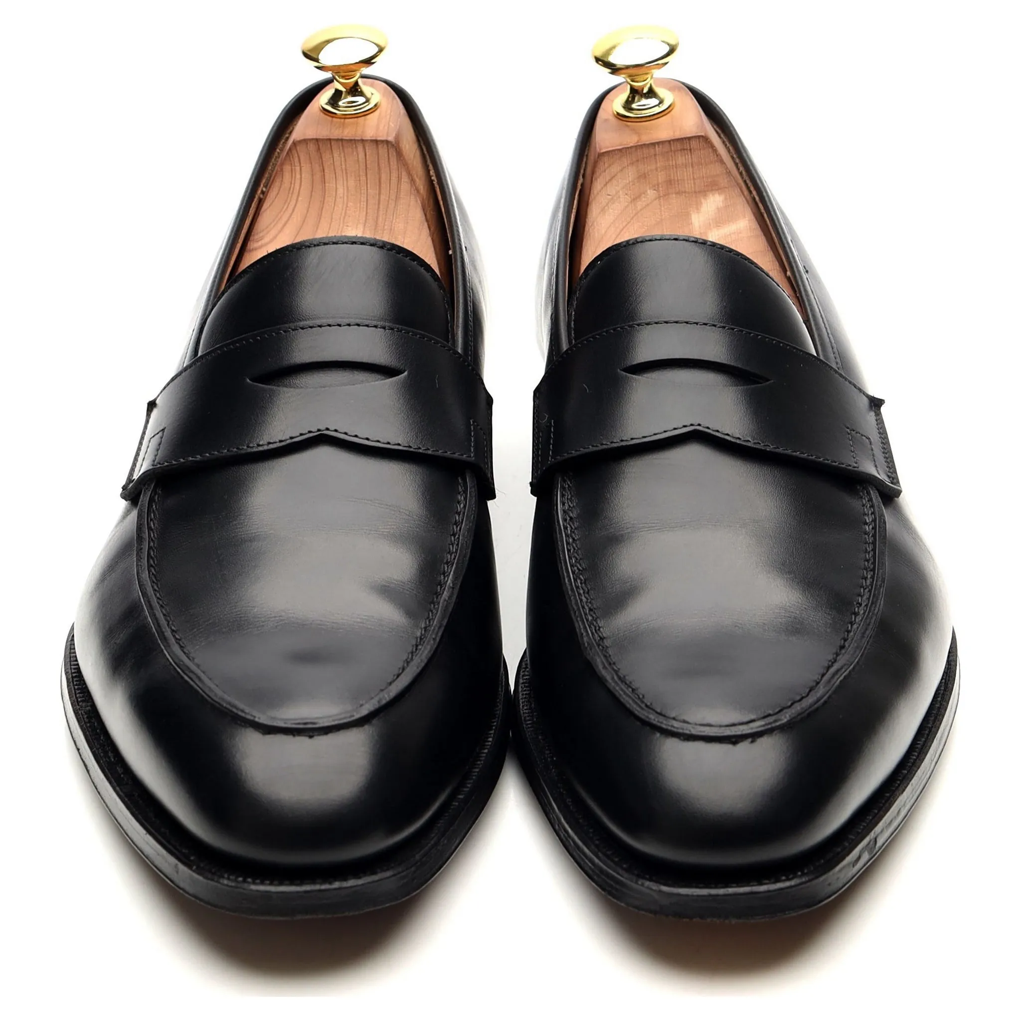 'Crawford' Black Leather Loafers UK 8.5 E