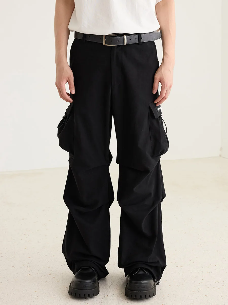 Crisp Pleated Parachute Cargo Pants