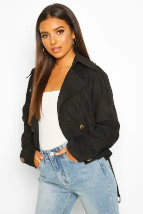 Crop Double Breasted Trench Coat