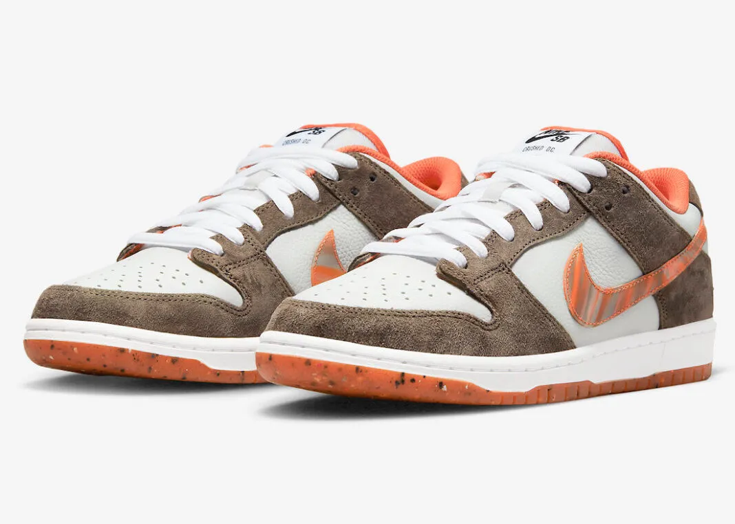 Crushed DC x Nike SB Dunk Low White Orange Brown DH7782-001