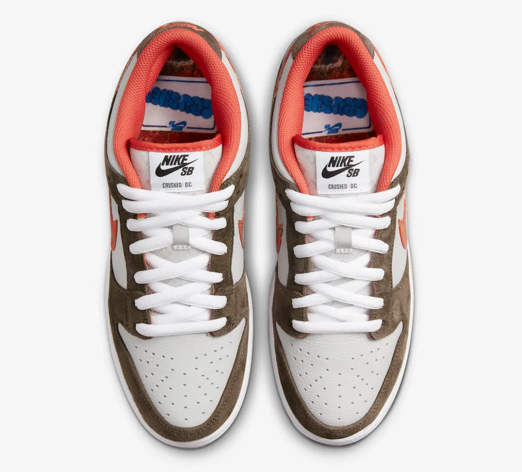 Crushed DC x Nike SB Dunk Low White Orange Brown DH7782-001