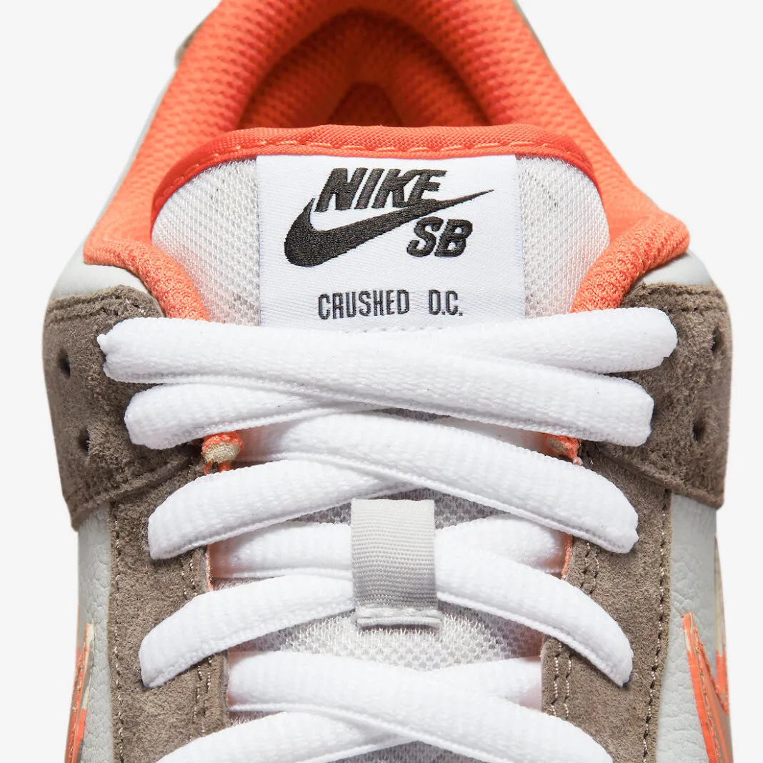 Crushed DC x Nike SB Dunk Low White Orange Brown DH7782-001