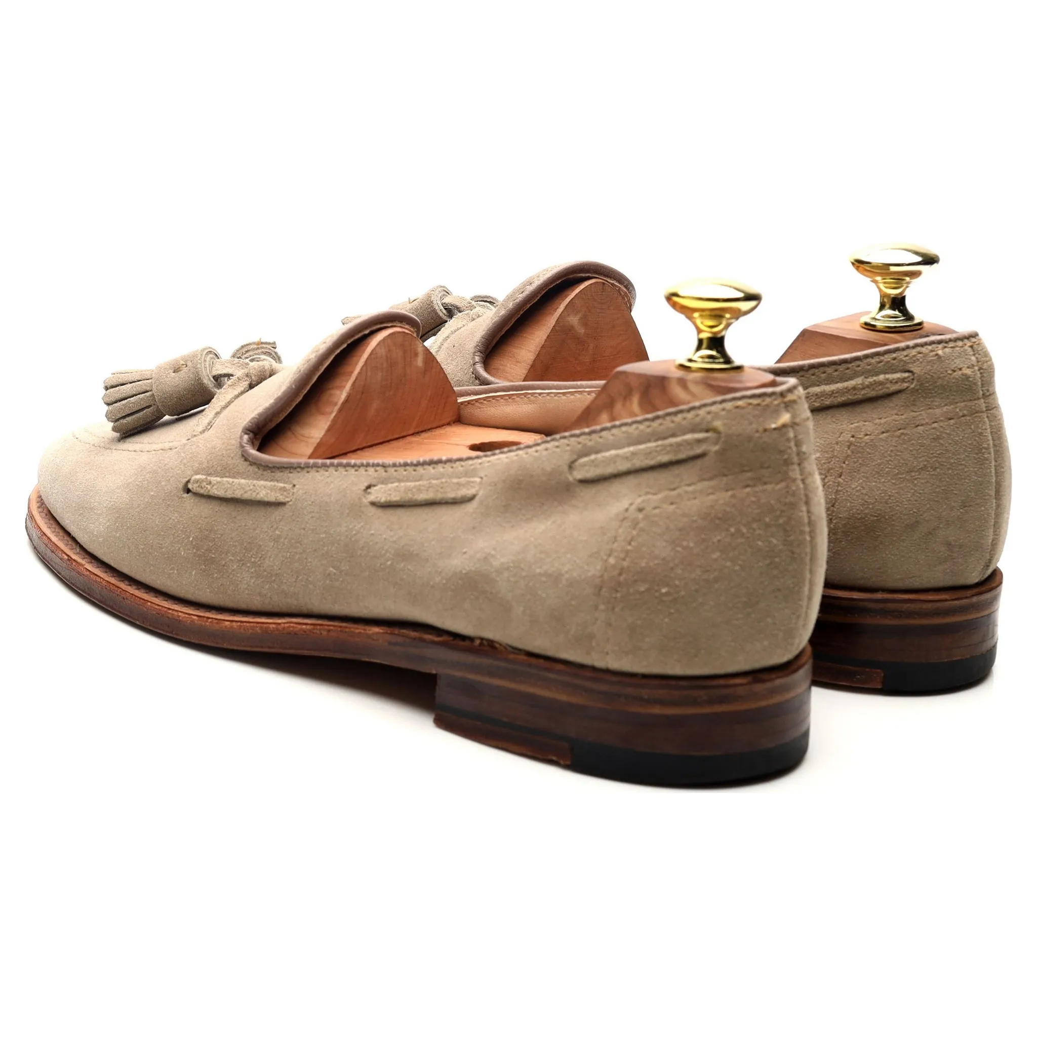 'D1121' Beige Suede Tassel Loafers UK 7 US 7.5 D